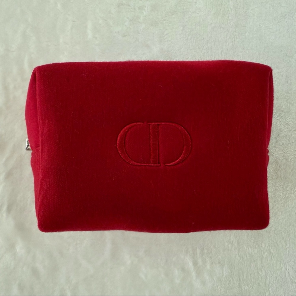 Dior Red Cosmetic Pouch Bag - Deep Red with Silver Accents - Picture 5 of 5